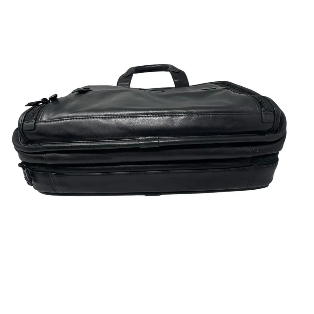 Tumi Alpha Organizer Black Leather Portfolio Briefcase Carry-On NWOT Monogrammed
